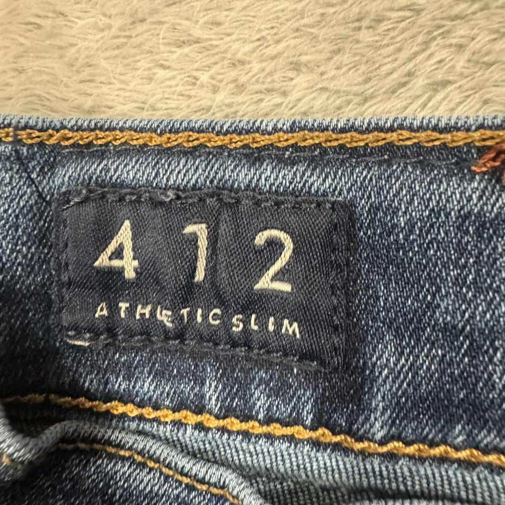 Lucky Brand Jeans Mens 36x34 Stark Blue 412 Athletic Slim Stretch Comfort Denim - Picture 4 of 16